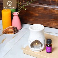 Asian Aura Ceramic Aromatic Oil Diffuser with 2 oil bottles AA-CB-0031W