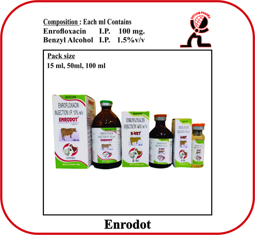 Enrofloxacin Benzyl Alcohol I.P. Brand - ENRODOT 100 ml