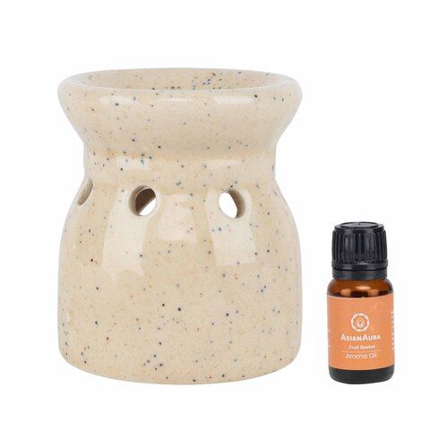 Asian Aura Ceramic Aromatic Oil Diffuser with 2 oil bottles AA-CB-0032Bro