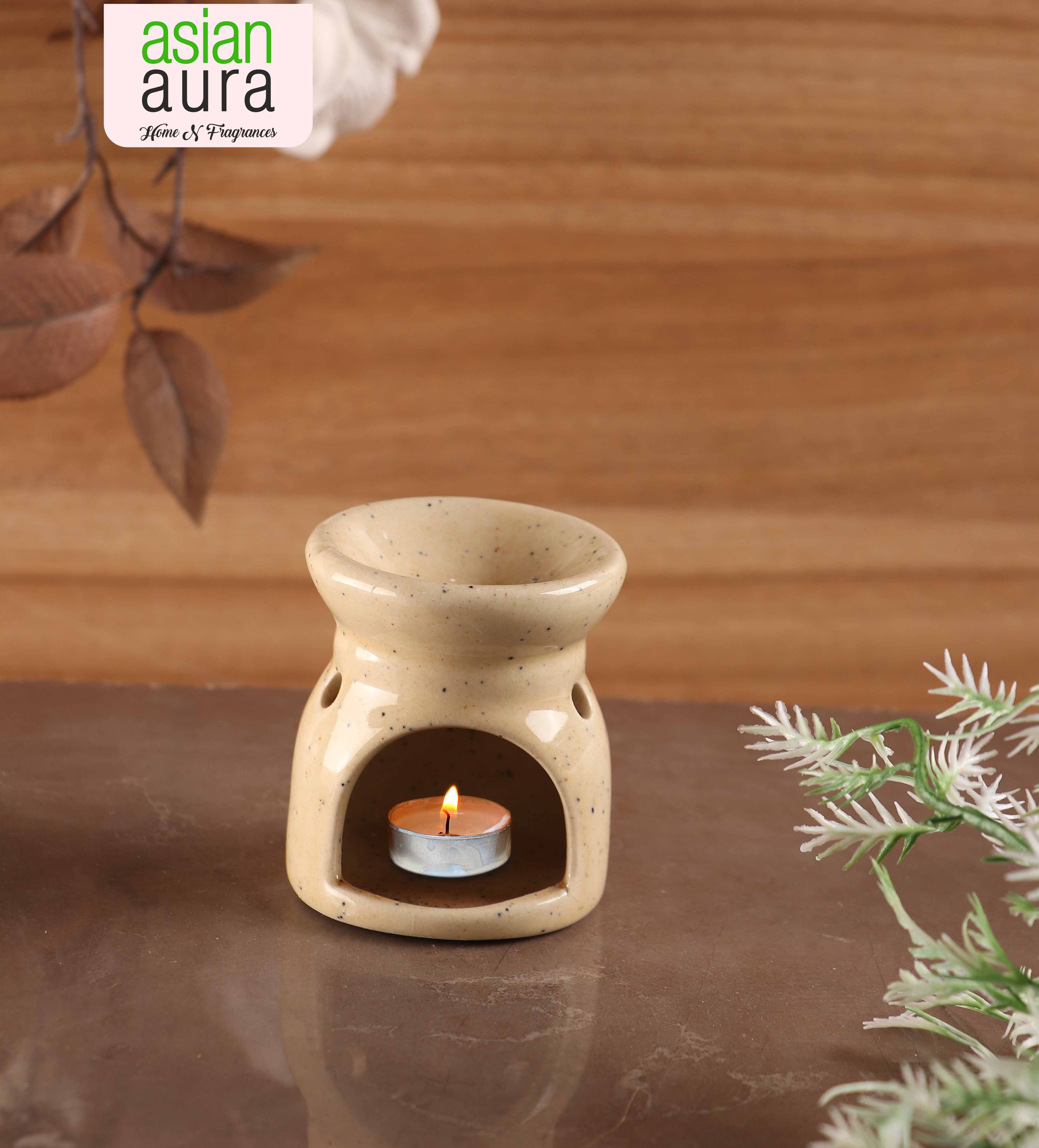 Asian Aura Ceramic Aromatic Oil Diffuser with 2 oil bottles AA-CB-0032Bro