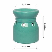 Asian Aura Ceramic Aromatic Oil Diffuser with 2 oil bottles AA-CB-0032T-Green