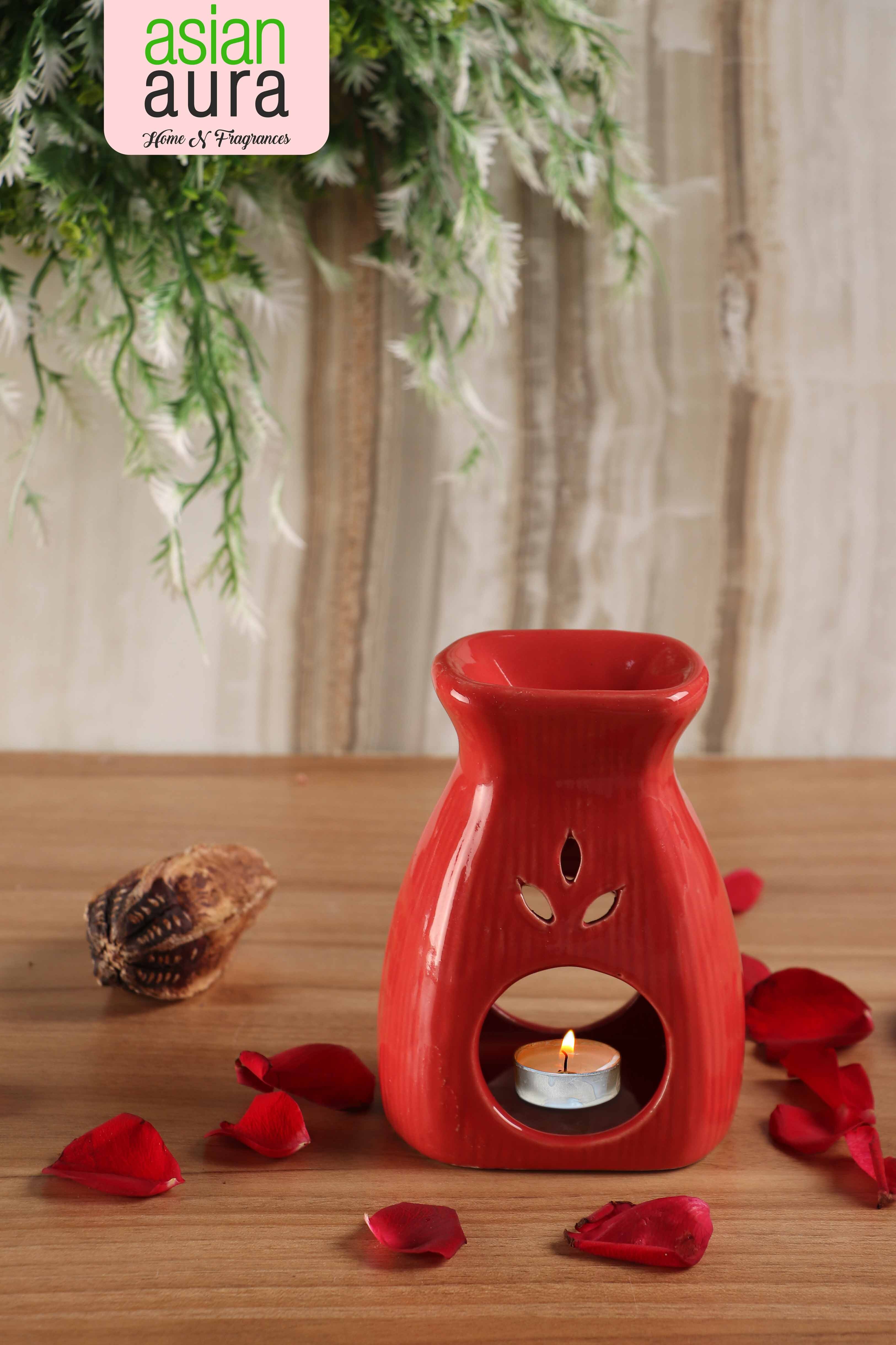 Asian Aura Ceramic Aromatic Oil Diffuser with 2 oil bottles AA-CB-0035A