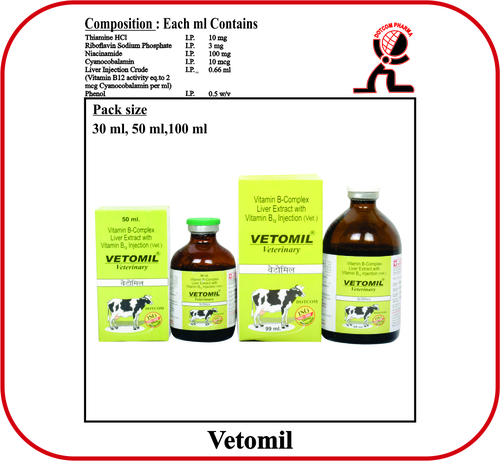 VITAMIN B COMPLEX  LIVER EXTRACT  Brand- VETOMIL  50ml