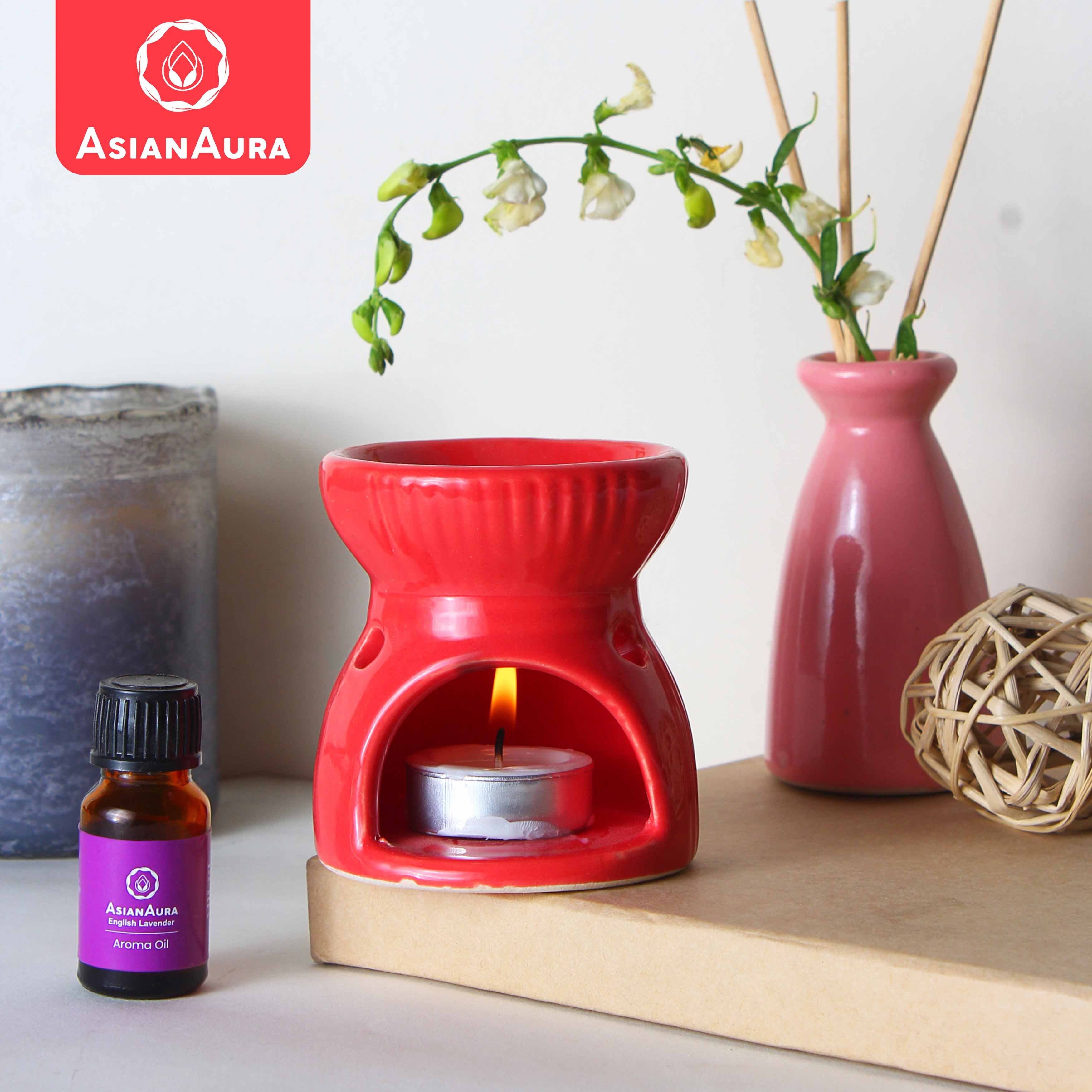 Asian Aura Ceramic Aromatic Oil Diffuser with 2 oil bottles AA-CB-0035R