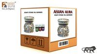Asian Aura Ceramic Aromatic Oil Diffuser with 2 oil bottles AA-CB-0037