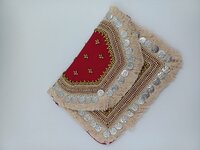 Ladies Banjara Purse - Color: Red With Gold And Silver Accents