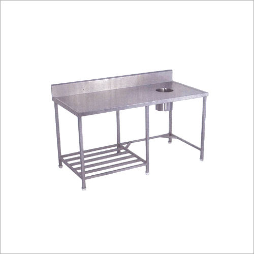 Dish Landing Table - Stainless Steel, Rectangular Silver Design | Manual Usage for Hotels, Motels, Restaurants, and Canteens with 1 Year Warranty