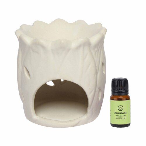 Asian Aura Ceramic Aromatic Oil Diffuser with 2 oil bottles AA-CB-0040d-w