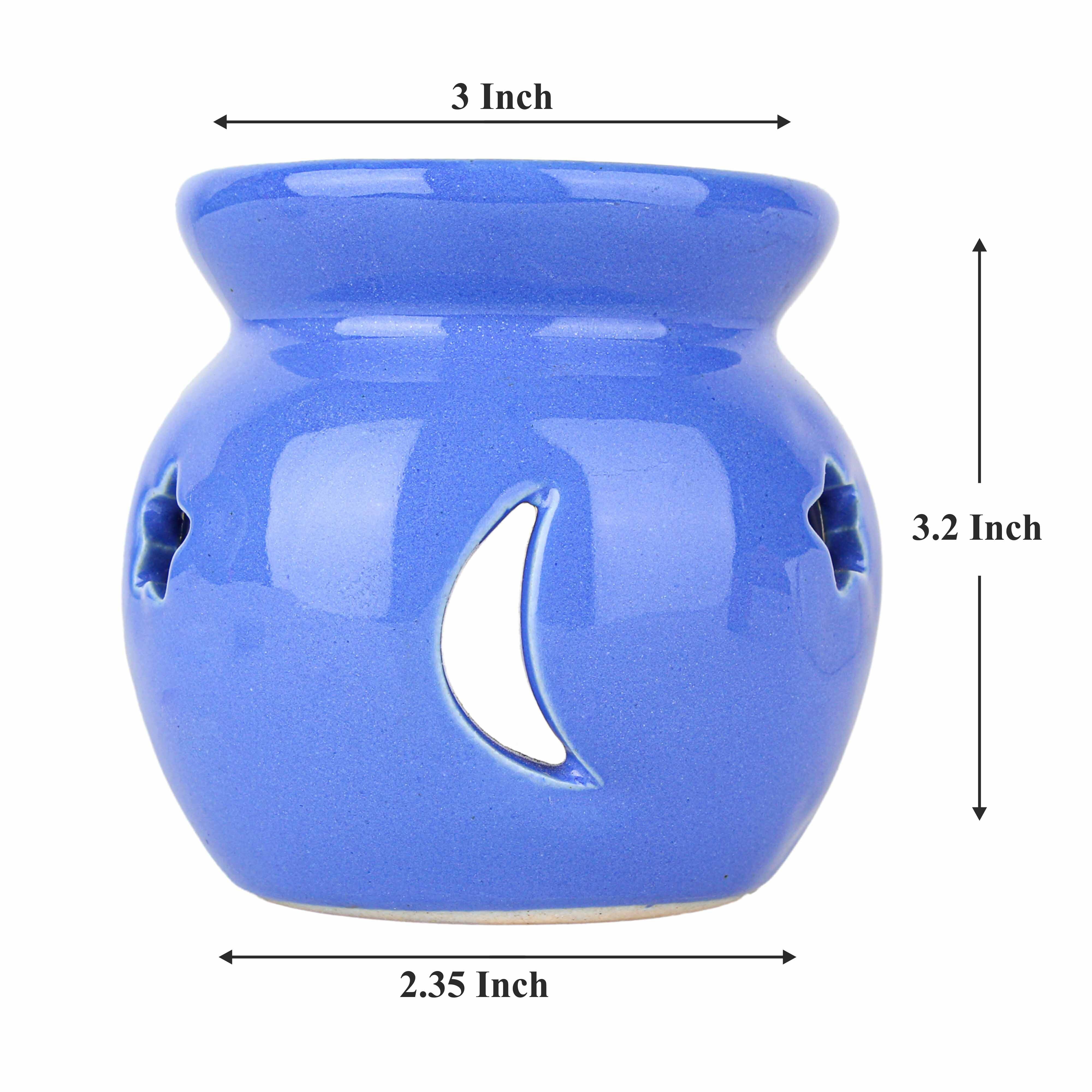 Asian Aura Ceramic Aromatic Oil Diffuser with 2 oil bottles AA-CB-0041BLUE