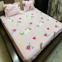 King Size Floral Fitted (Elastic) Bedsheet