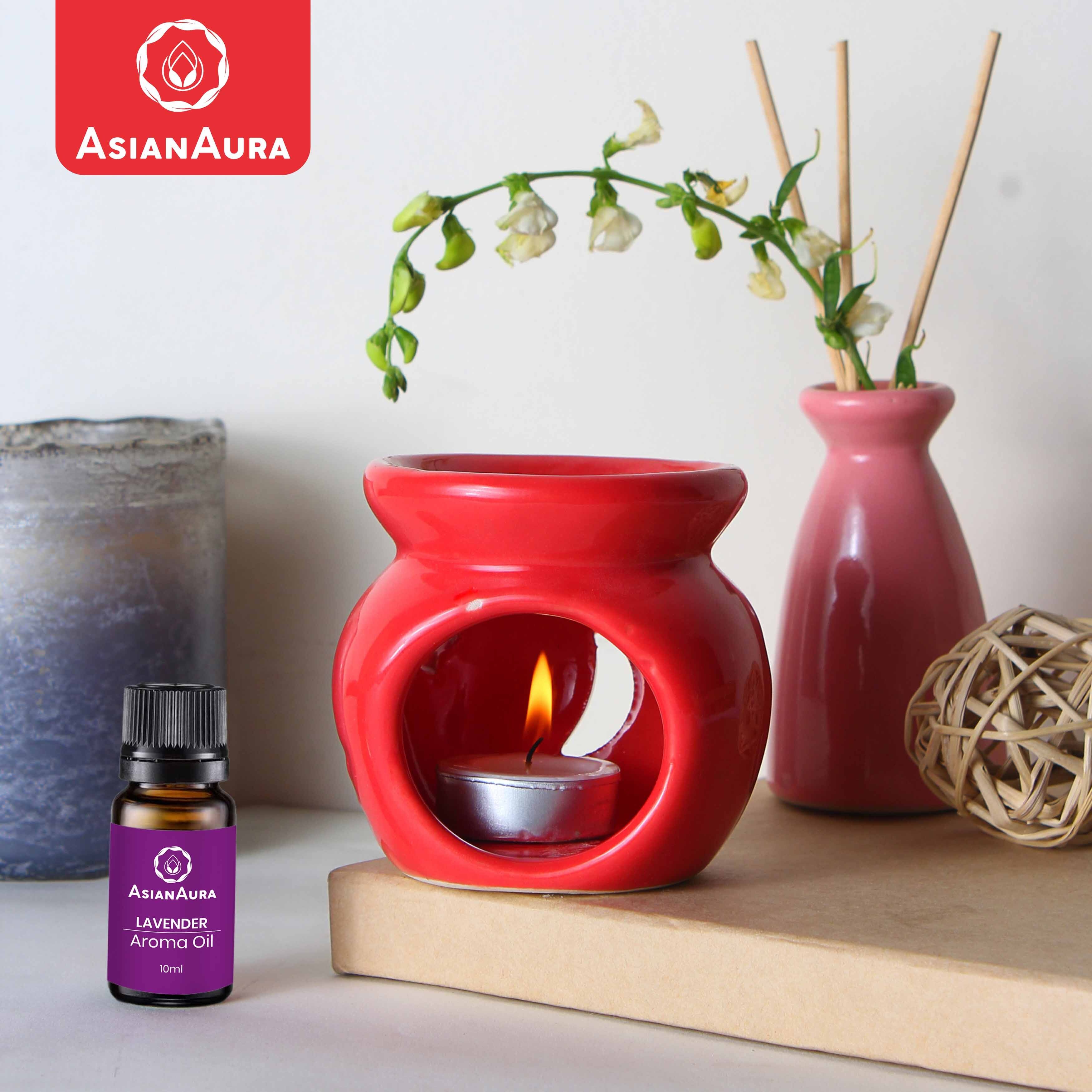 Asian Aura Ceramic Aromatic Oil Diffuser with 2 oil bottles AA-CB-0041R