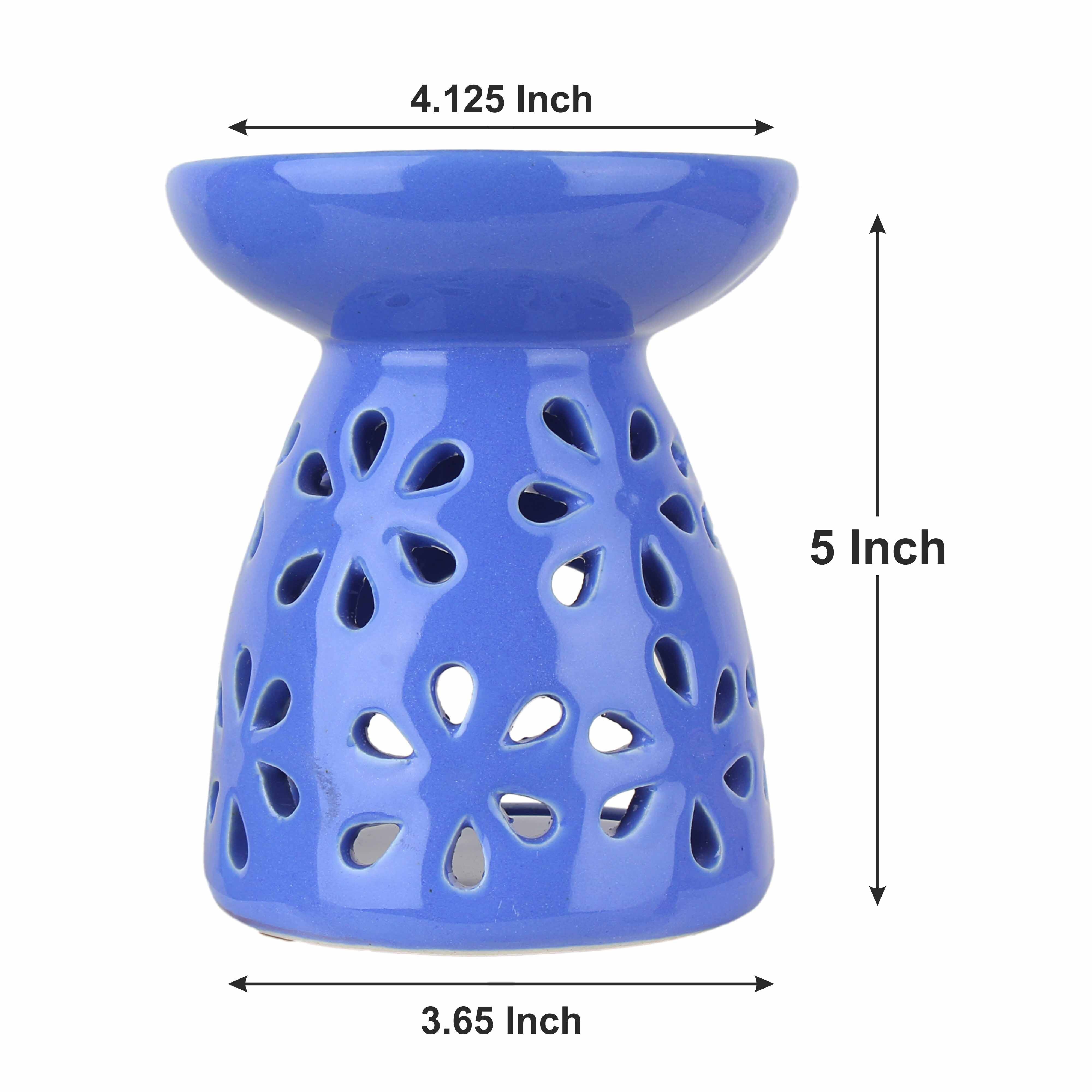 Asian Aura Ceramic Aromatic Oil Diffuser with 2 oil bottles AA-CB-0042BLUE