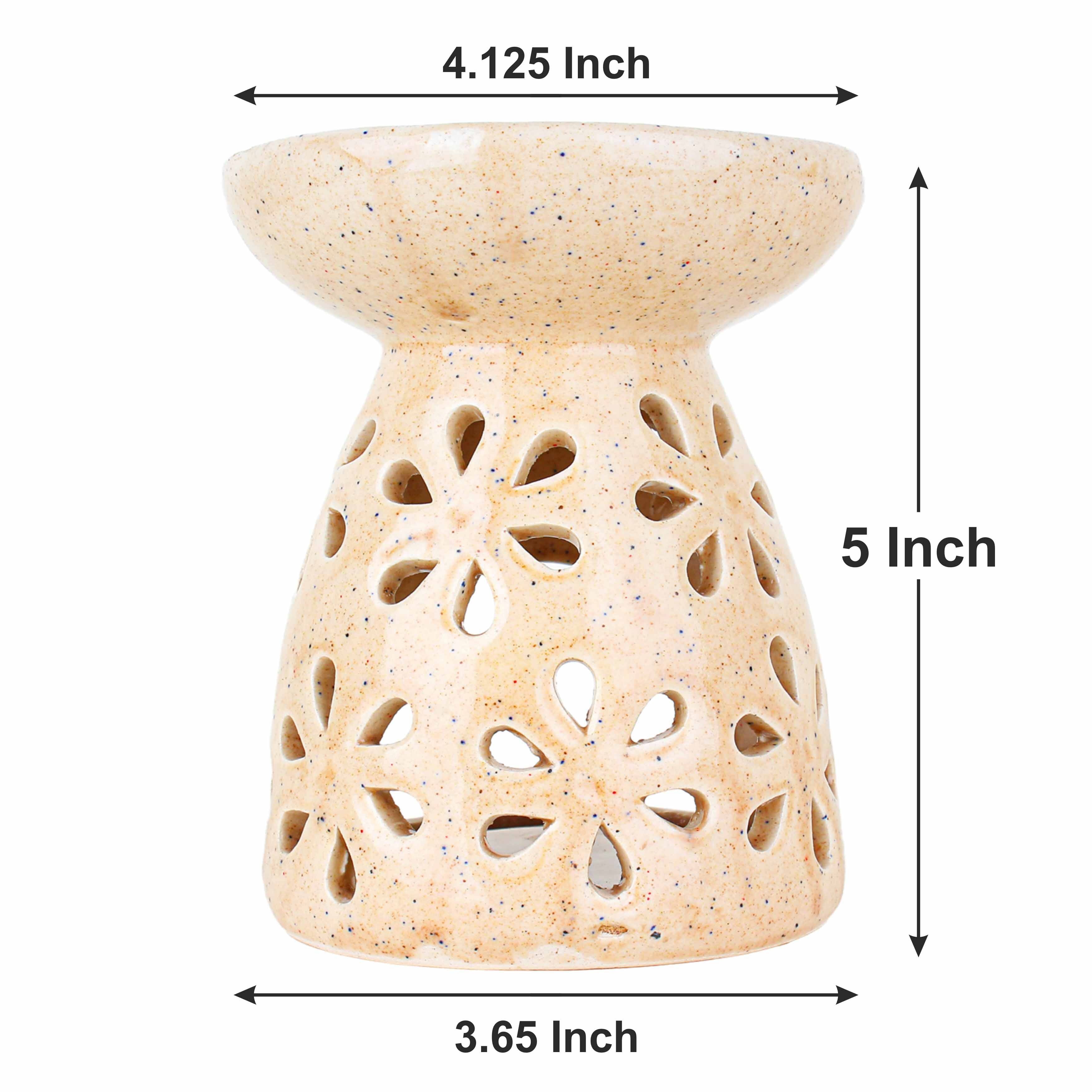 Asian Aura Ceramic Aromatic Oil Diffuser with 2 oil bottles AA-CB-0042BROWN