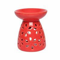 Asian Aura Ceramic Aromatic Oil Diffuser with 2 oil bottles AA-CB-0042Red