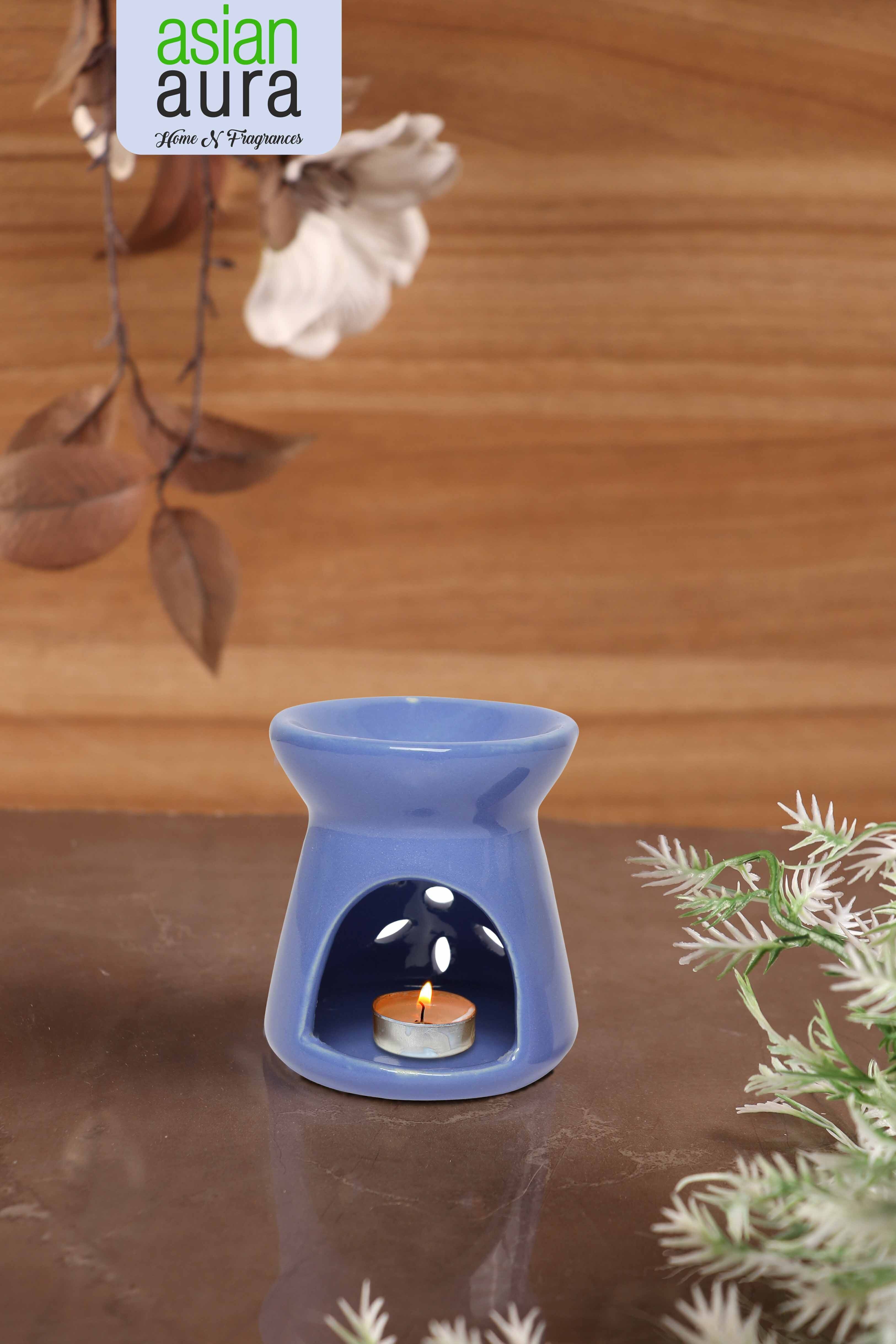 Asian Aura Ceramic Aromatic Oil Diffuser with 2 oil bottles AA-CB-0043Pur