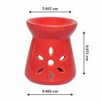 Asian Aura Ceramic Aromatic Oil Diffuser with 2 oil bottles AA-CB-0043Red