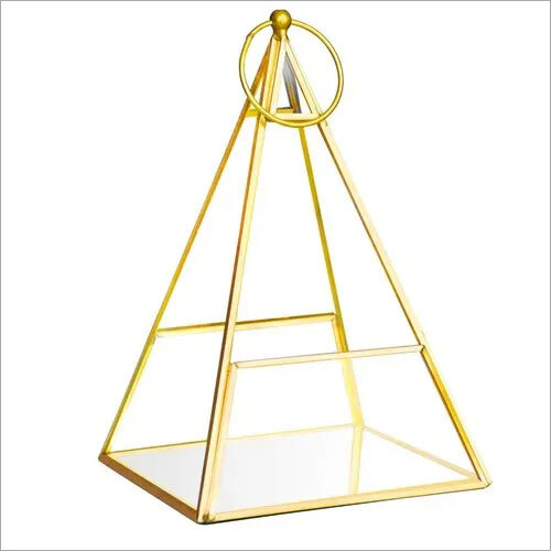 Golden Geometric Pyramid Terrarium