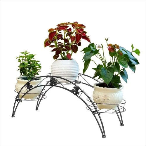 Black Moon Shape Flower Pot Stand