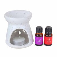Asian Aura Ceramic Aromatic Oil Diffuser with 2 oil bottles AA-CB-0043W