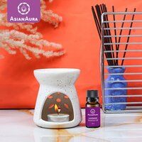 Asian Aura Ceramic Aromatic Oil Diffuser with 2 oil bottles AA-CB-0043W