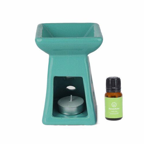 Asian Aura Ceramic Aromatic Oil Diffuser with 2 oil bottles AA-CB-0044T-gr