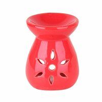 Asian Aura Ceramic Aromatic Oil Diffuser with 2 oil bottles AA-CB-0045A REd