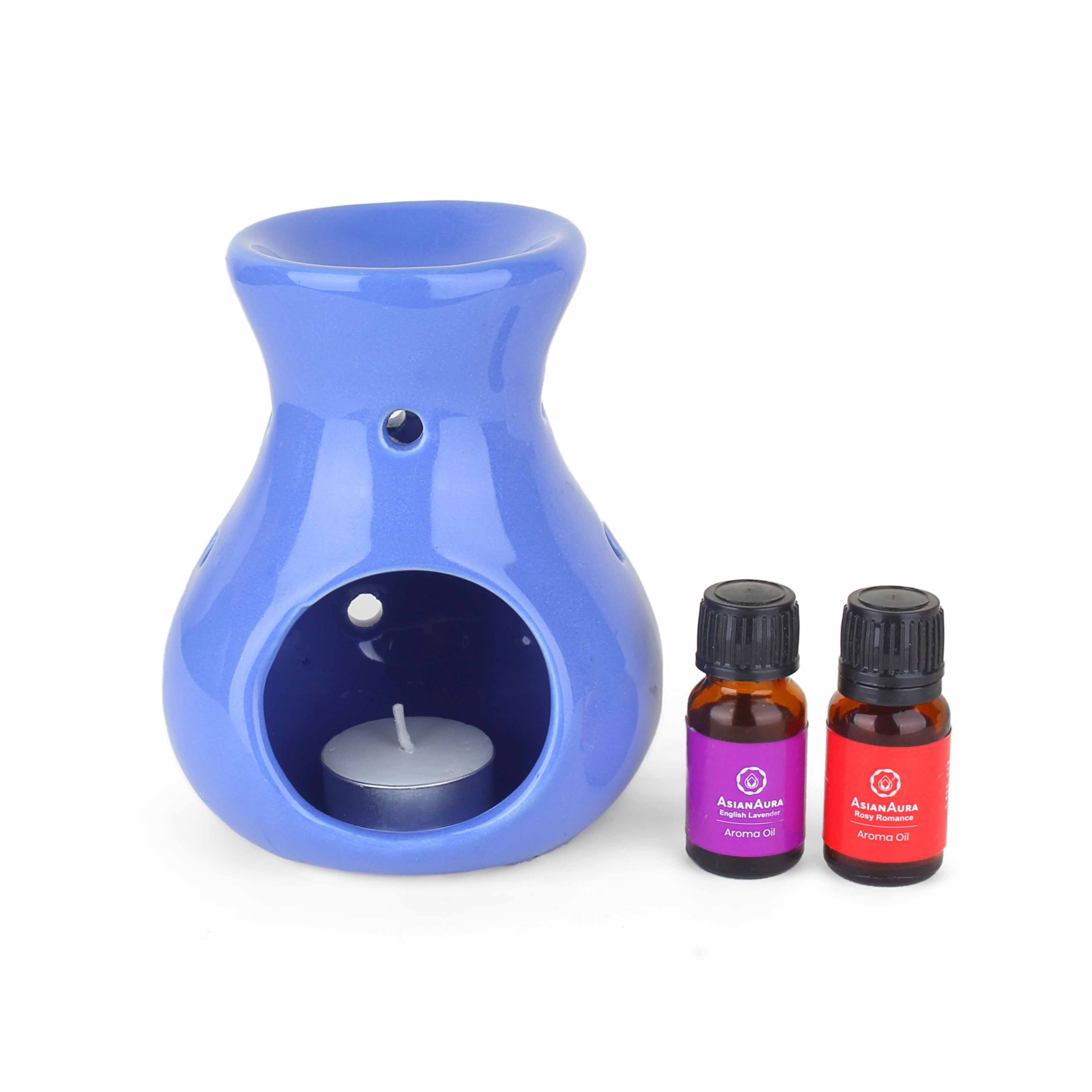 Asian Aura Ceramic Aromatic Oil Diffuser with 2 oil bottles AA-CB-0046