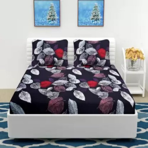 King Size Floral Fitted Bedsheet .