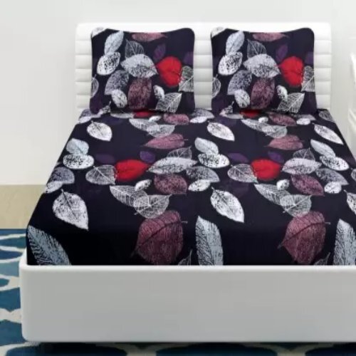 King Size Floral Fitted Bedsheet .