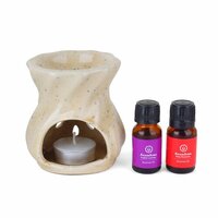 Asian Aura Ceramic Aromatic Oil Diffuser with 2 oil bottles AA-CB-0047