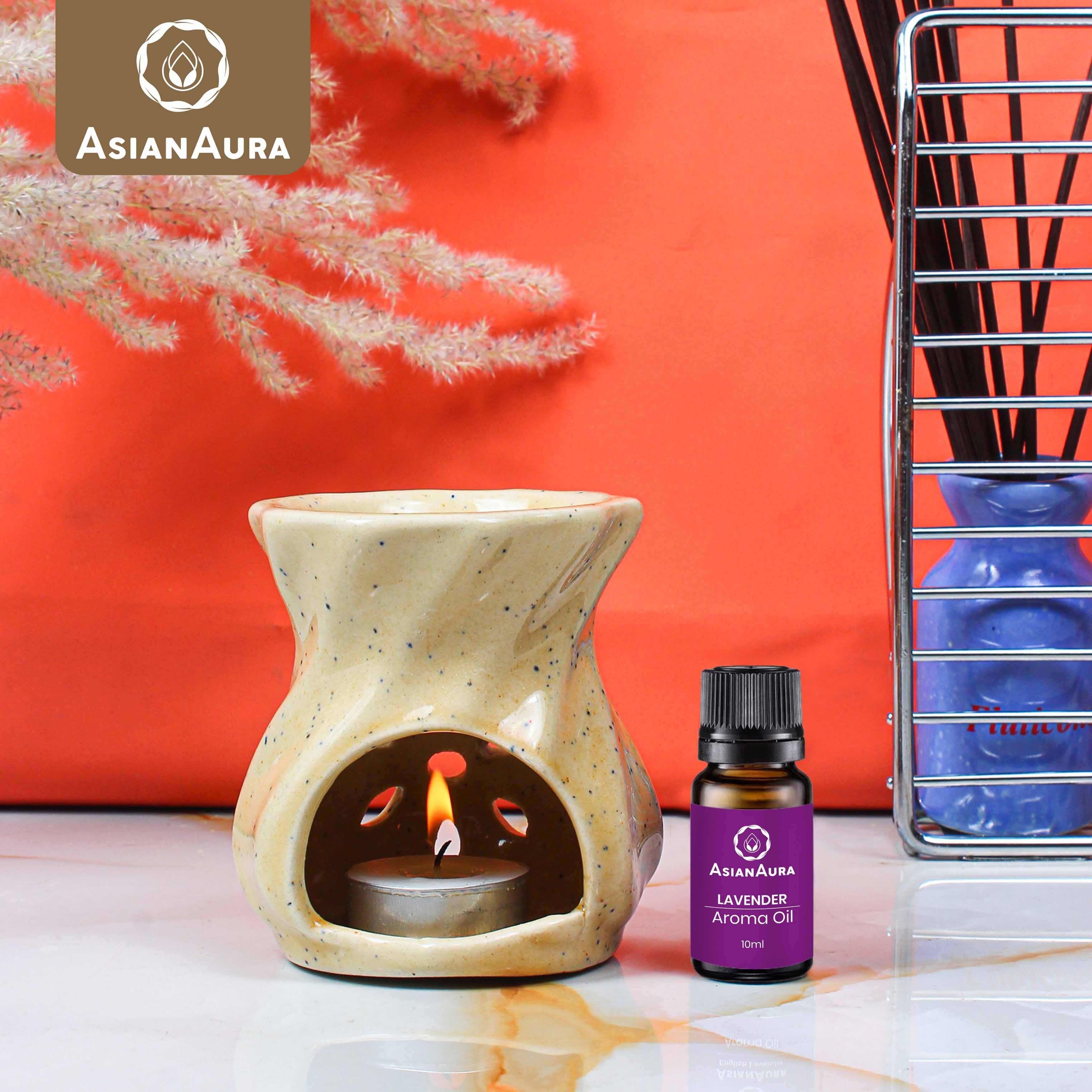 Asian Aura Ceramic Aromatic Oil Diffuser with 2 oil bottles AA-CB-0047