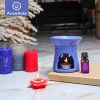 Asian Aura Ceramic Aromatic Oil Diffuser with 2 oil bottles AA-CB-0049