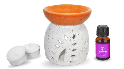 Asian Aura Ceramic Aromatic Oil Diffuser with 2 oil bottles AA-CB-PO 6