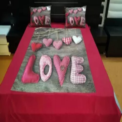 Velvet Double 3D Printed Flat Bedsheet
