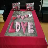 Velvet Double 3D Printed Flat Bedsheet