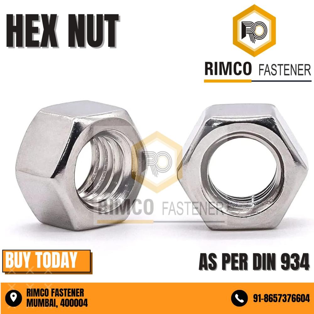 Stainless Steel Hex Nut - Grade 202, 304, 316 | Painted Surface, Silver Color, Industrial Fastening Solution