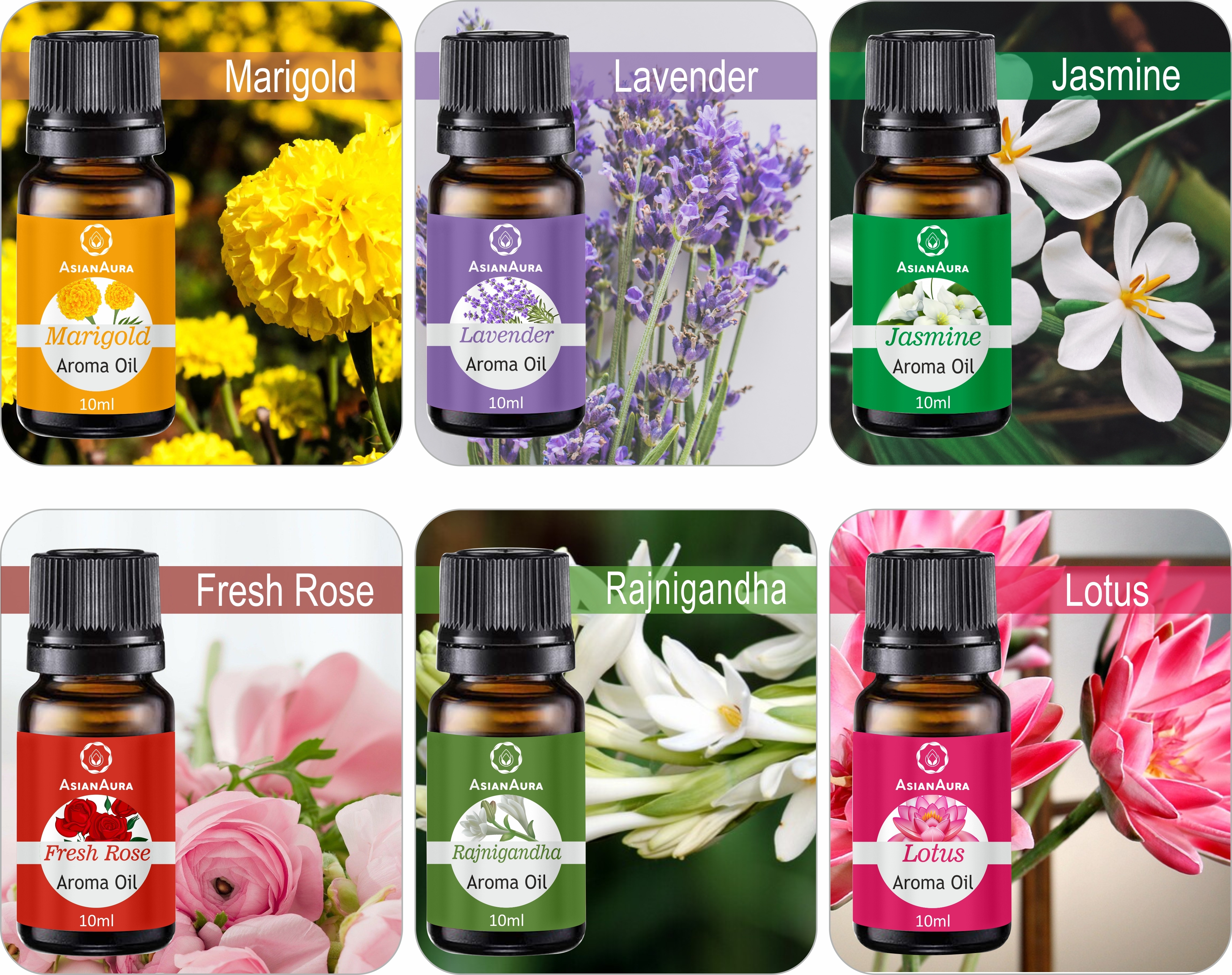 floral 10ml Aroma oil Set of 6