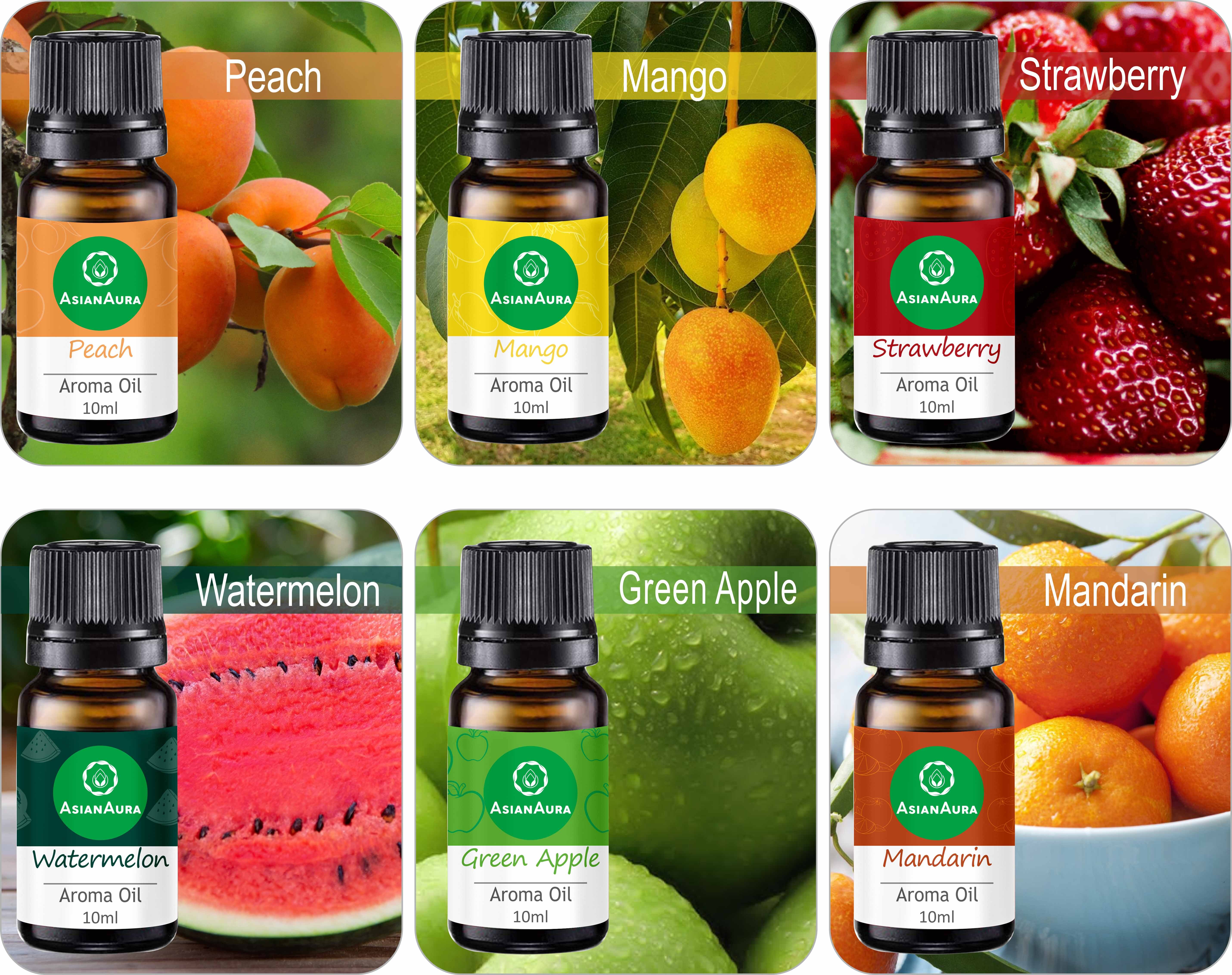 Asian Aura exotic fruit combo 10ml Aroma oil Set of 6