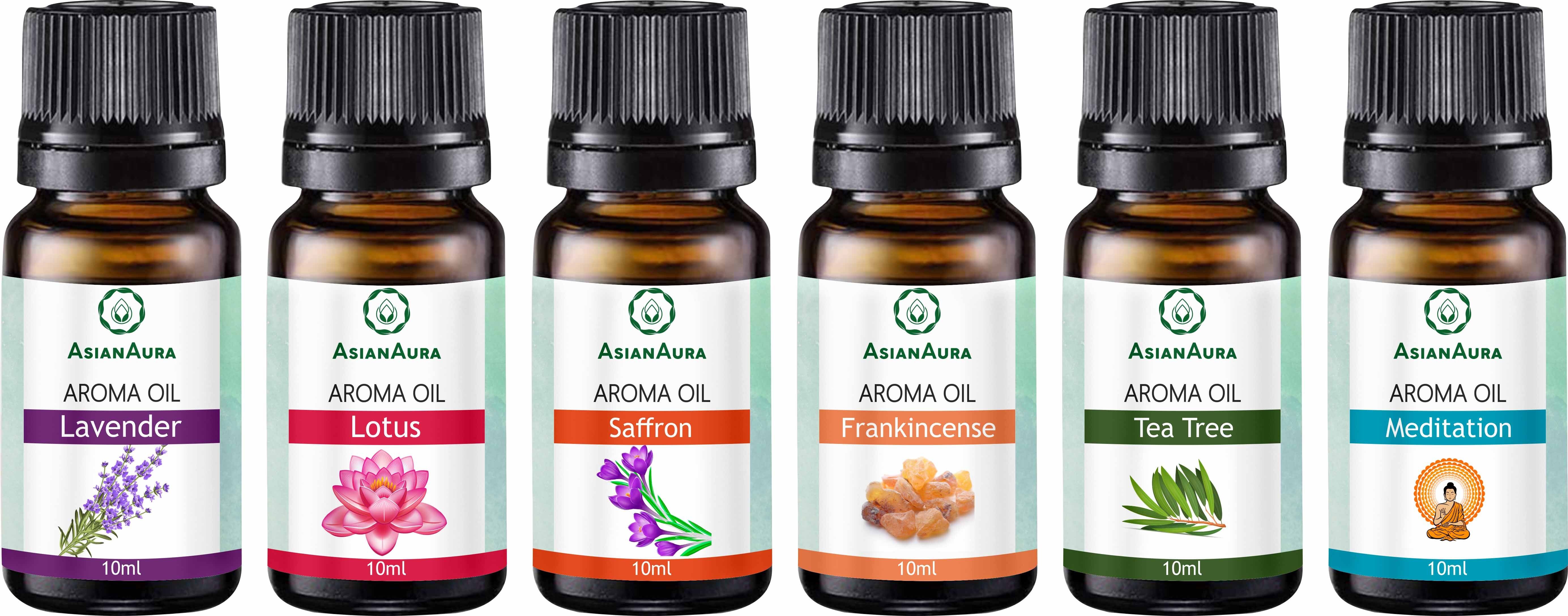 Asian Aura meditation pack 10ml Aroma oil Set of 6