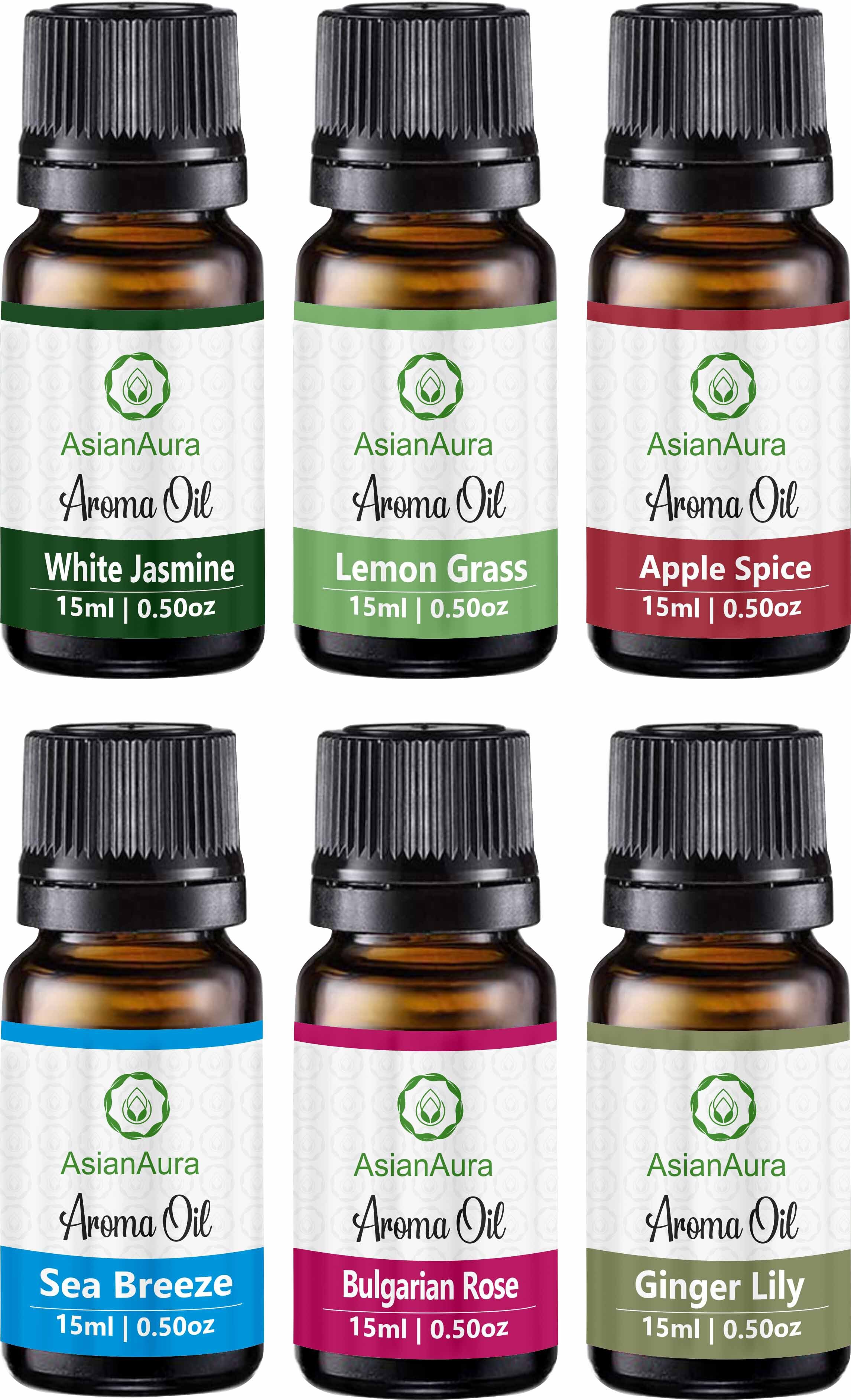 Asian Aura Set Two 15ml Aroma Oil Set of 6