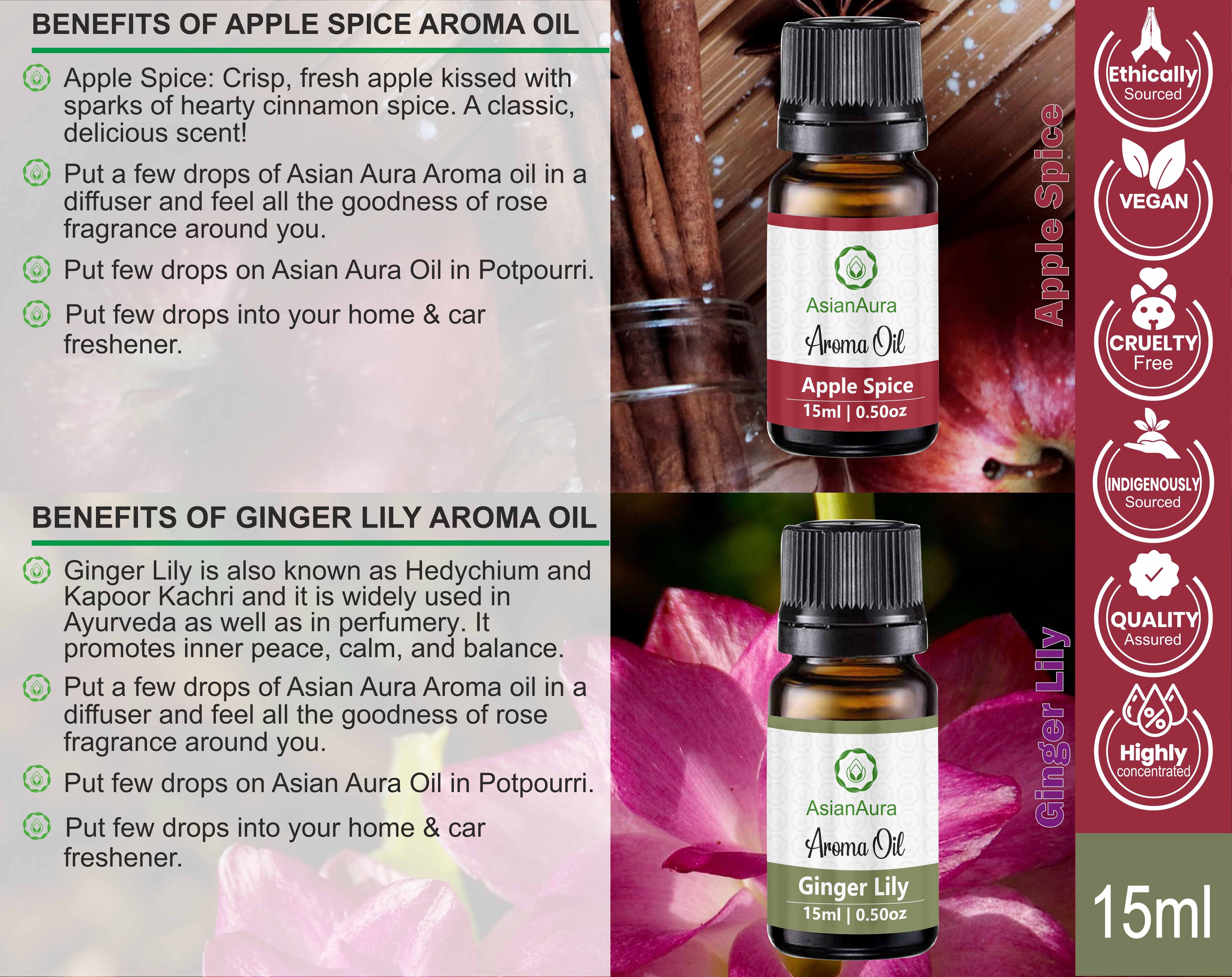 Asian Aura Set Two 15ml Aroma Oil Set of 6