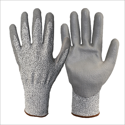 Grey Cut Resistant PU Coated Gloves