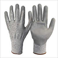 Grey Cut Resistant PU Coated Gloves