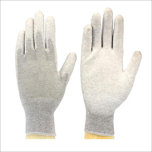 White Esd Pu Palm Coated Gloves