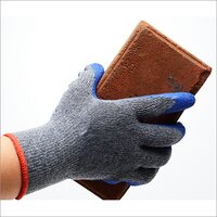 10G Cotton With Blue Crinkle Latex Coated Gloves