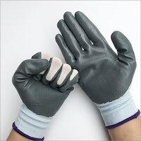 White Grey Nitrile Coated Gloves