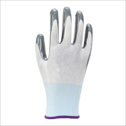 White Grey Nitrile Coated Gloves