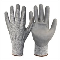 Grey Cut Resistant PU Coated Gloves