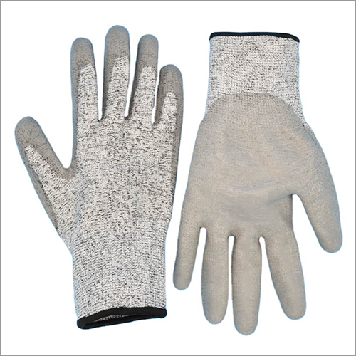 Grey Cut Resistant PU Coated Gloves