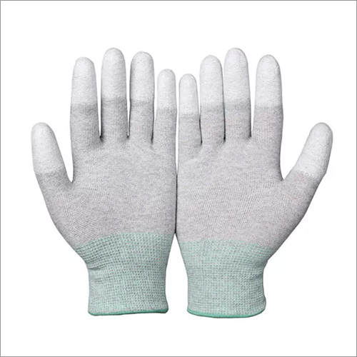 ESD Carbon Fiber PU Coated Finger Gloves